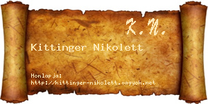 Kittinger Nikolett névjegykártya